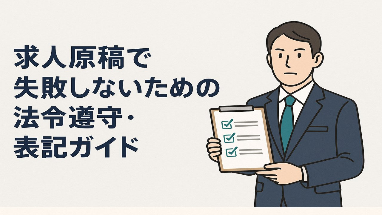 求人原稿で失敗しないための法令遵守・表記ガイド