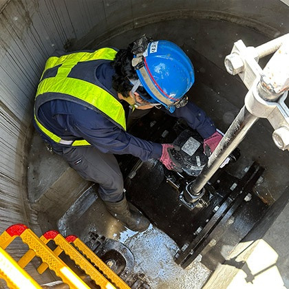 水道設備の点検作業員の仕事の流れイメージ