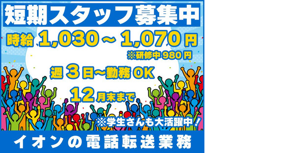 トランスコスモス株式会社 沖縄本部(AEO係)(未経験歓迎)未経験も安心！簡単2STEP！/イオン店舗への電話転送の求人メインイメージ