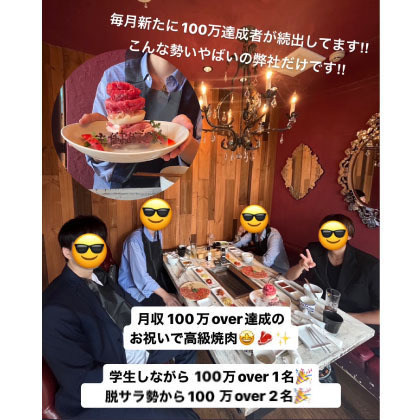 100万円達成で高級料理にご招待の仕事の流れイメージ